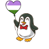 Penguin Heart Balloon Genderqueer Pride