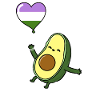 Avocado Balloon Genderqueer Pride