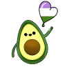 Avocado Heart Balloon Genderqueer Pride