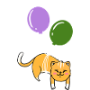 Cat Balloon Genderqueer Pride