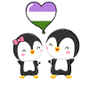 Genderqueer Pride Penguin Pair