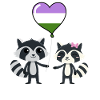 Raccoon pair Genderqueer Pride