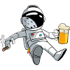 Funny astronaut with beer