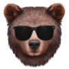 Bear face with sunglasses