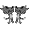2 Cats Peace Sign