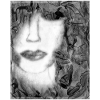Woman with closed eyes ( black and white )