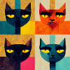 Funny Pop Art Cats
