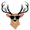 Hirsch mit Sonnenbrille