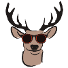 Hirsch mit Sonnenbrille