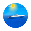 Motorboat in the sea