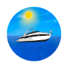 Motorboat in the sea
