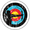 Archer and bowman with target archery