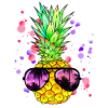 Bunte Ananas Kunst