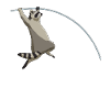 Funny Raccoon Pole Vault