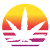 Cannabis leaf Retro Sunset