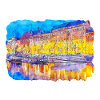 Helsinki Finlande Aquarelle Sketch Illustration