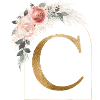 Customizable Monogram C Flower Arch
