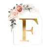 Customizable Monogram F Flower Arch