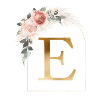 Customizable Monogram E Flower Sheet