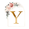 Customizable Monogram Y Flower Arch