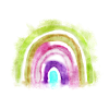 Bunter Regenogen in Aquarell