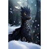 Junger schwarzer Drache
