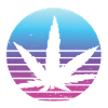 Cannabis leaf Retro Sunset