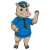Eber Polizist Polizeimütze Polizei