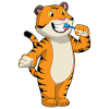 Tiger with toothbrush