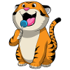 Tiger with lollipop