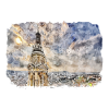 Budapest Hongrie Aquarelle Sketch Illustration