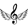 Clef with wings