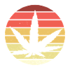 Cannabis leaf Retro Sunset