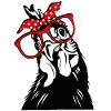 Chicken - Glasses - Bandana