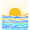 Minimal Sunset Seascape Scene