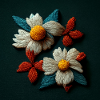 Embroidered flowers 3d
