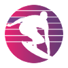 Surfer Retro Surfing Sunset