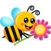 Happy Garden Bee Cartoon