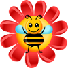 Cartoon Summer Flower Bee
