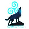 Celtic wolf and Triskele breton symbol