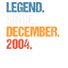 Légende depuis décembre 2004 Anniversaire