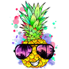 Pineapple with cool sunglasses