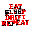 Eat Sleep Drift Repeat red