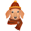 dachshund and snowflakes
