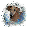 Azawakh, dog, graffiti,blue,painting,greyhound