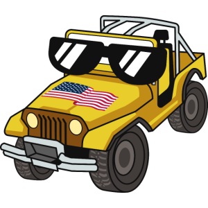 Willys CJ7 Offroad Trucks with Sunglass are Cool