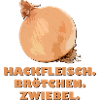 Hackfleisch. Brötchen. Zwiebel.