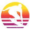 Surfer Retro Surfing Sunset
