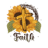 Religious Sunflower Cross Christian Faith