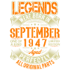 1947 September Birthday Legend
